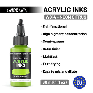 Neon acrylic ink W814 "Neon citrus"