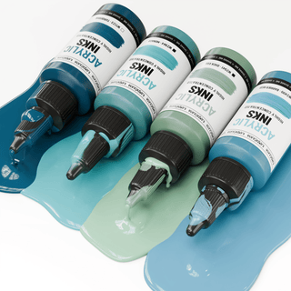 Acrylic Ink Set – Aqua Lagoon (4 Pack) -Core Acrylic Inks- KAMENSKAYA