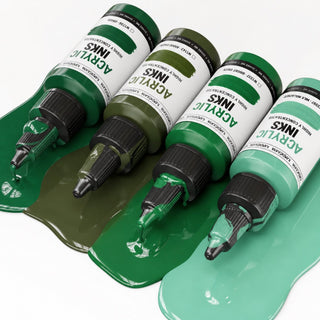 Acrylic Ink Set – Botanical Greens (4 Pack) -Core Acrylic Inks- KAMENSKAYA