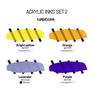 Acrylic Ink Set – Citrus Violet (4 Pack) - Core Acrylic Inks - KAMENSKAYA