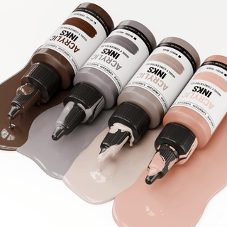 Acrylic Ink Set – Coffee Tones (4 Pack) -Core Acrylic Inks- KAMENSKAYA