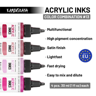 Acrylic Ink Set – Pink Spectrum (4 Pack) - Core Acrylic Inks - KAMENSKAYA
