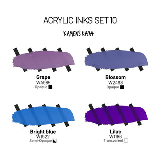 Acrylic Ink Set – Stormy Sky (4 Pack) - Core Acrylic Inks - KAMENSKAYA
