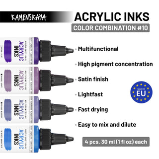 Acrylic Ink Set – Stormy Sky (4 Pack) - Core Acrylic Inks - KAMENSKAYA