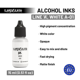 Alcohol Ink A - 01 'White' - Alcohol Ink, 'A' Line - KAMENSKAYA