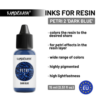 Alcohol Ink for Resin - Petri 2 'Dark blue' - Alcohol Inks for Petri Art - KAMENSKAYA