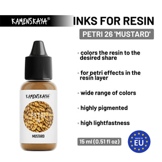 Alcohol Ink for Resin - Petri 26 'Mustard' - Alcohol Inks for Petri Art - KAMENSKAYA