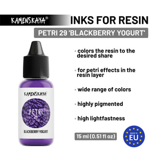 Alcohol Ink for Resin - Petri 29 'Blackberry yogurt' - Alcohol Inks for Petri Art - KAMENSKAYA