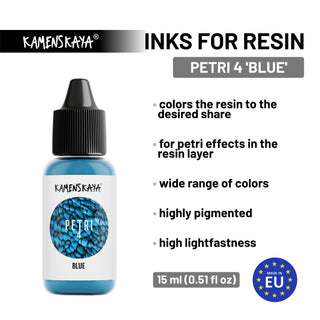 Alcohol Ink for Resin - Petri 4 'Blue' - Alcohol Inks for Petri Art - KAMENSKAYA