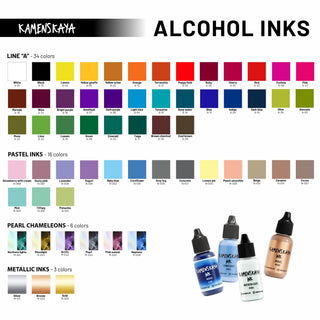 Alcohol Ink Set – Pastel Citrus (4 Pack) - Alcohol Ink, Pastel Collection - KAMENSKAYA