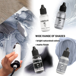 Alcohol Ink Set – Urban Monochrome (4 Pack) - Alcohol Ink, 'A' Line - KAMENSKAYA