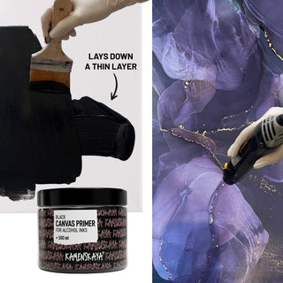 Black canvas primer - Materials for Ink Art - KAMENSKAYA