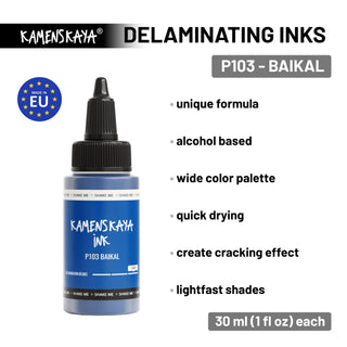 Delaminating Alcohol Ink P - 103 'Baikal' - Alcohol Ink, Delaminating Collection - KAMENSKAYA