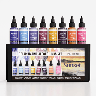 Delaminating Alcohol Inks Set 'Sunset' - Alcohol Ink, Delaminating Collection - KAMENSKAYA