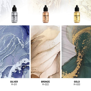 Metallic Alcohol Ink M - 011 'Silver' - Alcohol Ink, Metallic Collection - KAMENSKAYA