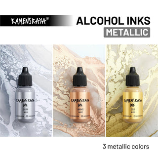 Metallic Alcohol Ink M - 022 'Bronze' - Alcohol Ink, Metallic Collection - KAMENSKAYA
