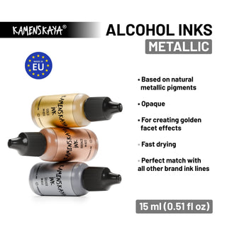 Metallic Alcohol Ink M - 022 'Bronze' - Alcohol Ink, Metallic Collection - KAMENSKAYA