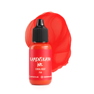 Neon Alcohol Ink F - 14 "Coral Beat" - Alcohol Ink, Neon Collection - KAMENSKAYA