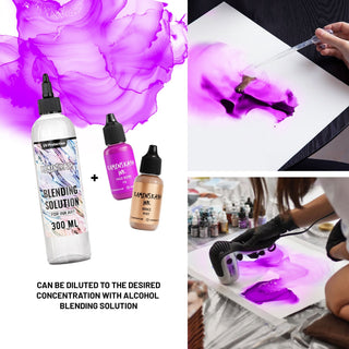 Neon Alcohol Ink F - 16 "Magic Bloom" - Alcohol Ink, Neon Collection - KAMENSKAYA
