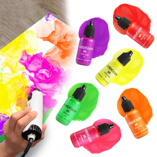 Neon Alcohol Ink F - 16 "Magic Bloom" - Alcohol Ink, Neon Collection - KAMENSKAYA