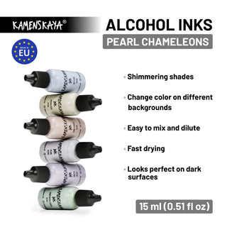 Shimmering Alcohol Ink M - 043 'Arctic' - Alcohol Ink, Nacre - Chameleons Collection - KAMENSKAYA