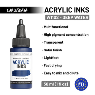 W1102 Deep water - Acrylic Ink - KAMENSKAYA