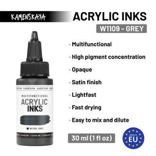 W1109 Grey - Acrylic Ink - KAMENSKAYA