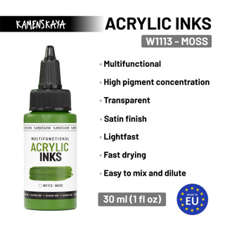 W1113 Moss - Acrylic Ink - KAMENSKAYA