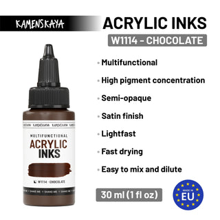 W1114 Chocolate - Acrylic Ink - KAMENSKAYA