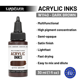W1140 Dark brown - Acrylic Ink - KAMENSKAYA