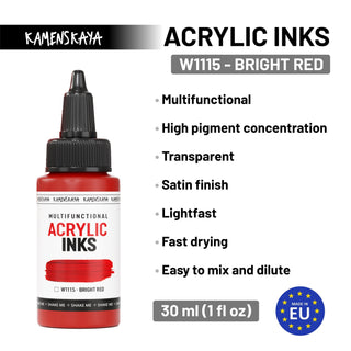 W1155 Cool red - Acrylic Ink - KAMENSKAYA