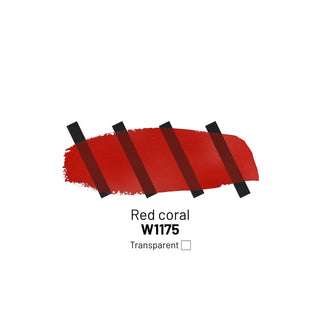 W1175 Red coral - Acrylic Ink - KAMENSKAYA
