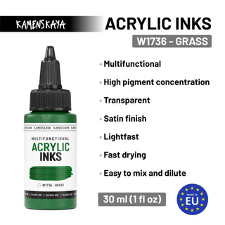 W1736 Grass - Acrylic Ink - KAMENSKAYA