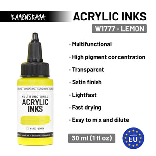 W1777 Lemon - Acrylic Ink - KAMENSKAYA
