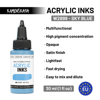 W2899 Sky blue - Acrylic Ink - KAMENSKAYA