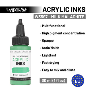 W3597 Milk malachite - Acrylic Ink - KAMENSKAYA