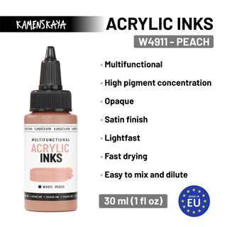 W4911 Peach - Acrylic Ink - KAMENSKAYA