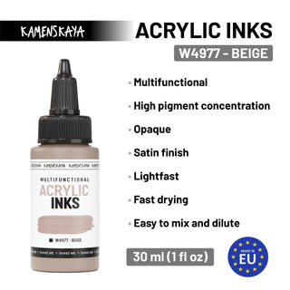 W4977 Beige - Acrylic Ink - KAMENSKAYA
