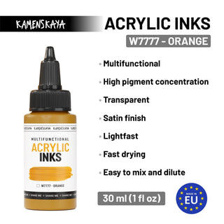 W7777 Orange - Acrylic Ink - KAMENSKAYA