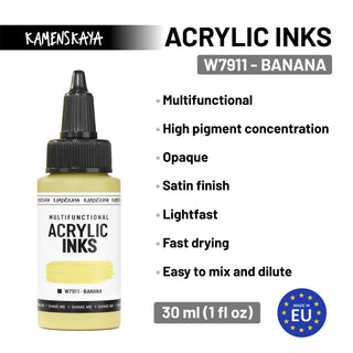 W7911 Banana - Acrylic Ink - KAMENSKAYA