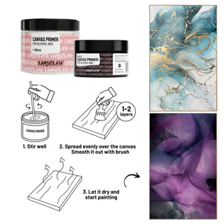 White canvas primer - Materials for Ink Art - KAMENSKAYA